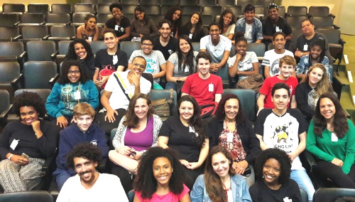 Group portrait of young artists participating in a CAT program.